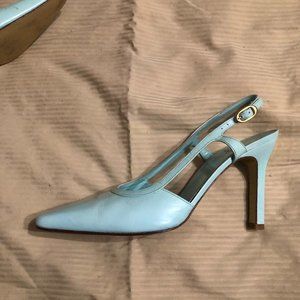 Vintage Charles Jourdan Aqua Slingback, size 6.5